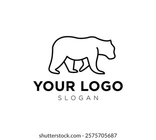 Bear grizzly panda brown bear line art minimalist icon logo design