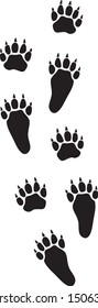 Bear (grizzly) paw track vector illustration