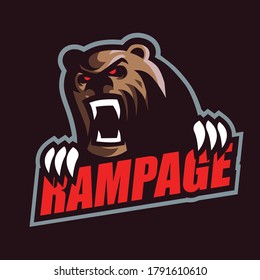 Bear grizzly rampage mascot  for gaming, esport or sport logo