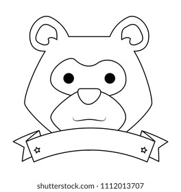 bear grizzly with tape frame
