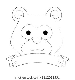 bear grizzly with tape frame