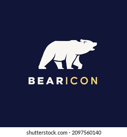 bear grizzly white simple modern logo design inspiration
