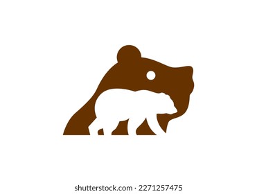 Bear Group Family Classic Premium Simple Logo Negative