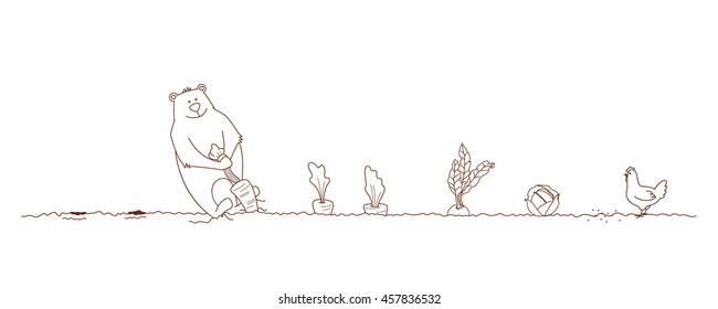 Bear grows carrots