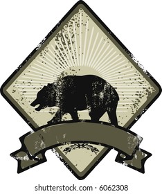 Bear grunge logo