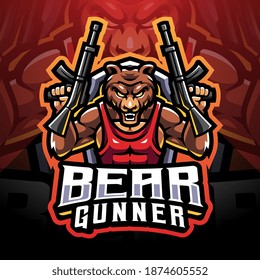 Bear Gunner Esport Mascot Logo