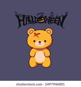 Oso Halloween y Tedy Halloween Diseño con resolución HD para Descarga EPS