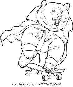 Urso Halloween Vampiro animal vetor ilustração de arte gráfica