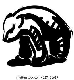 Bear hand drawing sketch vector illustration