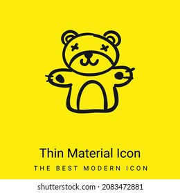 Bear Hand Drawn Animal Toy minimal bright yellow material icon