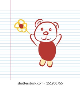 bear hand drawn cartoon sketch