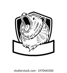 Bear hand drawn illustration, suitable for logo