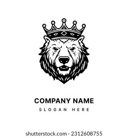 Bear hand drawn logo design illustration with a rustic charm, perfect for outdoor brands and adventure themed businesses. Wilderness, strength, nature inspired, rugged, versatile.