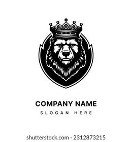 bear hand drawn logo design illustration