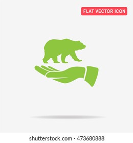 Bear and hand icon. Vector concept illustration for design.