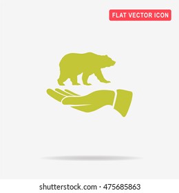 Bear and hand icon. Vector concept illustration for design.