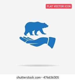 Bear and hand icon. Vector concept illustration for design.