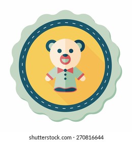 bear hand puppet flat icon with long shadow,eps10