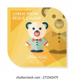 bear hand puppet flat icon with long shadow,eps10