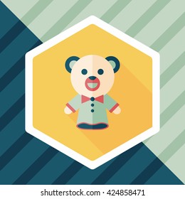 bear hand puppet flat icon with long shadow,eps10