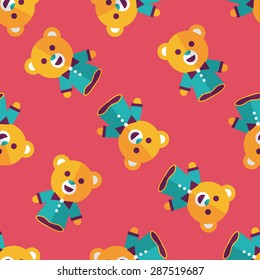 bear hand puppet flat icon,eps10 seamless pattern background