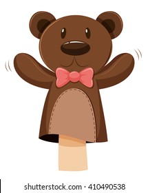 Bärenhandpuppe mit rosafarbener Buggrafik