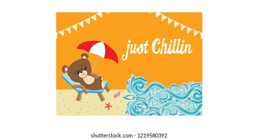 bear hanging out on the beach