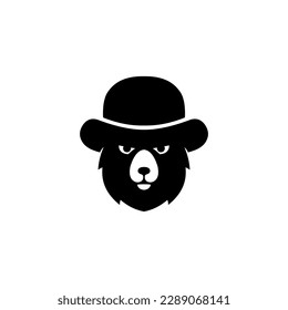 bear with hat logo design. elegant, clear, clean and modern. can be used for real estate, architects, builders, finance, investment, developers and fashion, clothes, wear  and others
