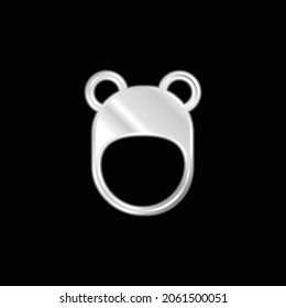 Icono metálico plateado de Sombrero de Oso