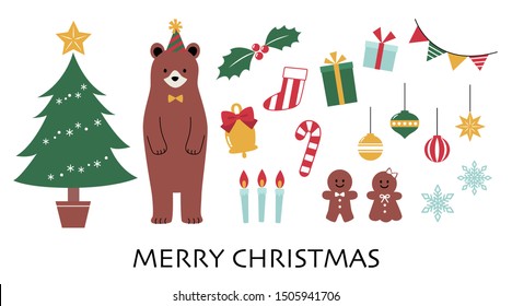 A bear is having Christmas party