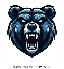 Bear head , Angry bear mascot vector design