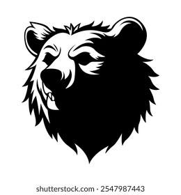 Bear head angry. Vector illustration.