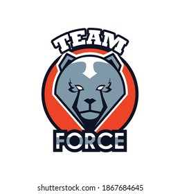 Bärenkopfsymbol mit Teamstärke, Vektorgrafik-Design
