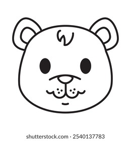 bear head animal icon linear isolated