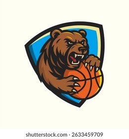 Logotipo del equipo de baloncesto de la cabeza del oso