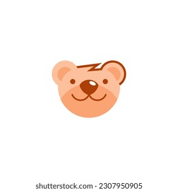 Cabeza de oso con nariz marrón y nariz marrón.