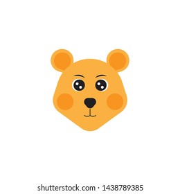 bear head cartoon colored isolated vector illustration