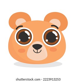 bear head cartoon - mascot cute bear face clipart vector