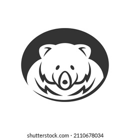 Bear Head Circle Icon Illustration Brand Identity