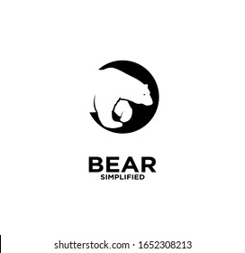 Bear head circle logo icon design vector illustration with isolated background