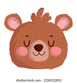 bear head cute animal icon isolated