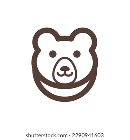 Bear head cute simple creative logo