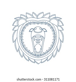 Bear head. Decorative isolated vector illustration.