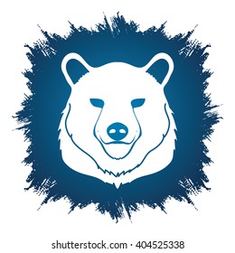 Bear Head designed on grunge frame background graphic vector.