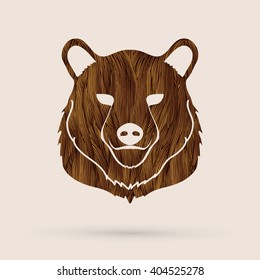 Bear Head designed using brown grunge brush graphic vector.