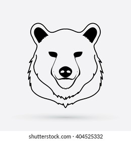 Bear Head Designed Using Outline Graphic Vector.