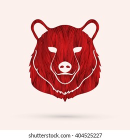 Bear Head designed using red grunge brush graphic vector.