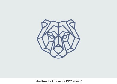 bear head in elegant monoline style