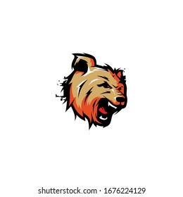 bear head emblem logo icon vector