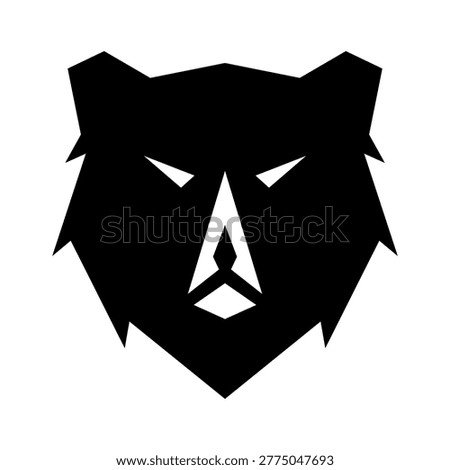 bear head flat logo icon design vector